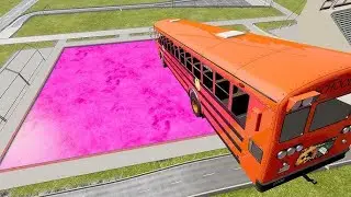 Can Cars Survive a Pink Candy LAVA Pool in BeamNG Drive?