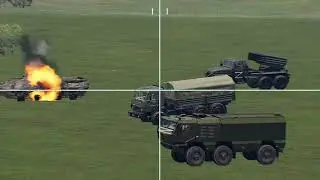A Column of Russian Military Vehicles Fell to a Ukrainian Ambush - Arma 3