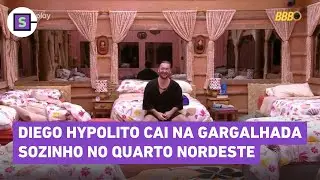 BBB 25: Diego Hypolito cai na gargalhada sozinho no Quarto Nordeste