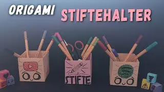 Origami Stiftehalter 🖊️,Spotify, YouTube |  s&uuml;&szlig;e Papier Stiftehalter basteln | back to school 2022