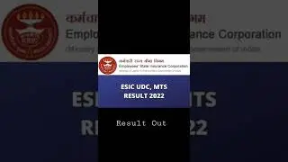 ESIC MTS RESULT OUT #esic #mts #job #result