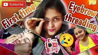 Eyebrow threading 😢| First time eyebrow threading vlog | eyebrow plucking at home | Rima's reels