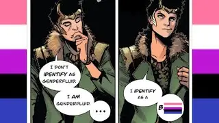 Loki with their GENDERFLUID Pride!!!!