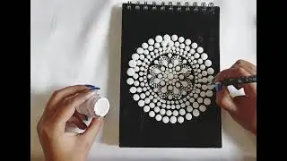 Beginner-Friendly Dot Mandala on Black Notebook | Calm & Relaxing Art
