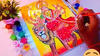 Durga Maa Easy Drawing, Full Body Water Colour Drawing, Navratri Special 2025 ,Maa Durga Drawing