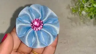 DIY: How to make an adorable Ribbon rose flower in just few minutes// diy Ribbon flowers.