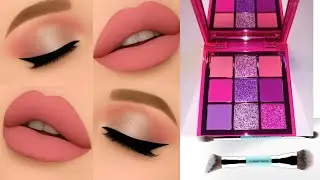 Natural pink golden eye makeup tutorial ￼ step by step