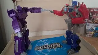 Transformers Optimus prime vs shockwave stop motion 