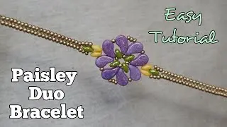 Paisley Duo czech Crystal beaded Bracelet / Easy Jewellery making Tutorial 🌼