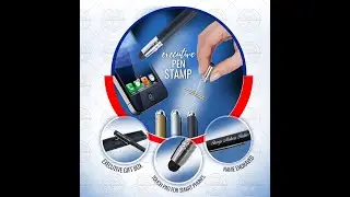 Name Engraved Executive Pen Stamp. Customized Pen with Samp/Seal, Name Engraved and Mobile Touch Pad