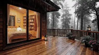 Rain On A Warm Cabin Deep In The Forest 🌲Best Rain Sound for Sleep | RainSoundsMK