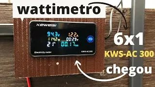 Wattimetro Voltimetro  Amperimetro KWS-AC 300-100a como instalar na energia solar