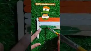Indian flag art with icecream sticks/DIY indian flag🇮🇳🇮🇳 with sticks #shorts #India #viral #Indian