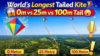 World’s Longest Tailed Kite 🪁 | 0m vs 25m vs 100m Tail 😱