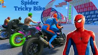 Racing Super Motos Spiderman and Super heroes Tricky Bike Stunt (Android Gameplay) Part #1