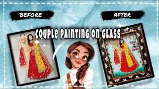 How to paint indian wedding couple on glass | using acrylic colours 😱 #crafterujala #shorts #couple🌷