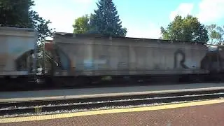 CP 8071 w/CP 681 train-many fallen flag hoppers 9/30/19