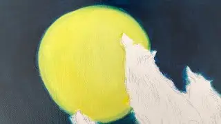 ASMR Oil Painting | Second Moon Layer for Richer Color | Wolves Howling Series #5