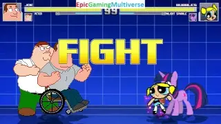 MUGEN Matches / Battles / Fights Of Joe Swanson, Peter Griffin, And Twilight Sparkle