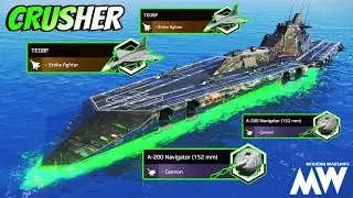 USS Nemesis - 2x TEDBF Striker With 2x A-200 Navigator 🔥 Crusher Build ☠️ - Modern Warships 
