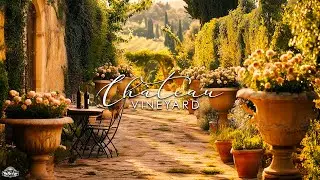 Summer in a French Chateau Vineyard 🍷 Background Ambience and Relaxing Jazz Music for Stress Relief