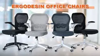 ERGODESIGN Adjustable Mesh Office Chairs with Flip up Armrest