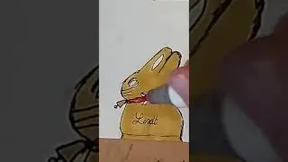 Easter Chocolate Lindt Bunny! Miam! -Art Calendar -DAY7 #art #artcalendar #lindt #chocolate #bunny