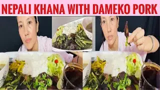 Nepali Khana Mukhbang ||Pork Dameko||Nepali Mukhbang #mukbang #pork #nepalikhana #video #aasamethuli