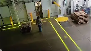 LED Projected Walkway in Real Factory | Clear, Visible Pedestrian Safety