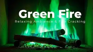 Themed Colored Fire — Green Flames Relaxing Ambience & Fire Cracking (30 Minutes)