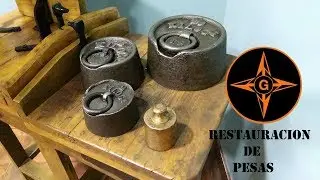 COMO RESTAURAR PESAS DE BASCULA ANTIGUA como hacer , restore old weights