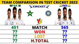 Pakistan vs India Team Comparison in Test Cricket 2023 || Pak vs Ind || Cricket Compare