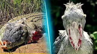 Meet the Crocodile Eating Giant Prehistoric Looking Shoebill Stork