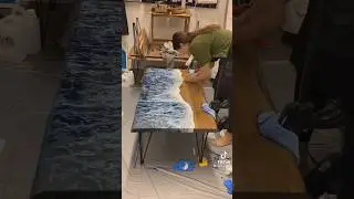 Make a sea wave tea table from epoxy resin #epoxy #diy #handmade #decor