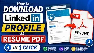 How to Download LinkedIn Profile as Resume PDF in 1 Click | Save LinkedIn CV as PDF