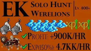 EK - Solo Hunt Werelions  PROFIT: +900k/hr  EXP (150%): 4.7kk/hr  (post rebalanceo de vocaciones)
