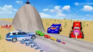Police Car vs Zombie Mack &  Big & Small McQueen #  BeamNG.drive