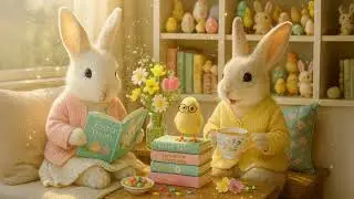 Lovely Bunny Rabbits & Soft Spring Ambience | Easter Background Music to Work, Study or Relax Gently