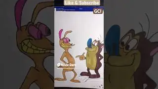 HOW TO DRAW REN AND STIMPY/ 90&rsquo;s CARTOONS- Timelapse sketches