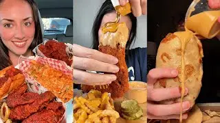 TikTok Mukbang Compilation | Dave's Hot Chicken, Chili's, Chick-fil-A, Taco Bell & More!