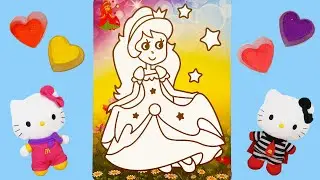 👸 Color a Beautiful PRINCESS with Sand and Glitter | T&ocirc; Tranh C&aacute;t C&Ocirc;NG CH&Uacute;A Đ&aacute;ng y&ecirc;u | Toy Playing