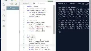 Python Demo - use list to implement a deck of card