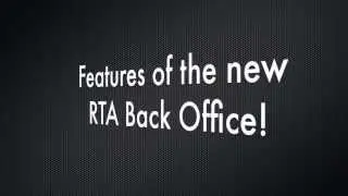 New RTA Back Office Features