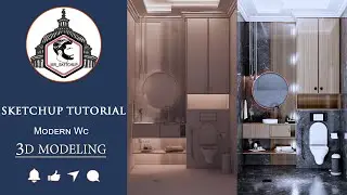 Sketchup tutorial | How to Design a Modern wc | modern Wc in Sketchup
