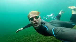 Swimming across the deepest Lake in England. Wild Swimming UK.