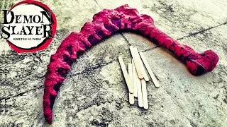Making Demon slayer upper moon 6 Gyutaro sickle from popsicle sticks | Upper moon six demon weapon