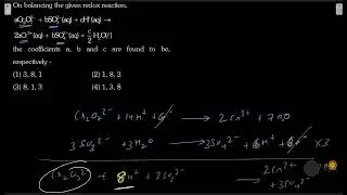 On balancing the given redox reaction: