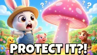 This GIANT Pink Mushroom Is in DANGER! 😱🍄 Bunny Guards a GIANT Pink Mushroom! BIG PROBLEM! 😱