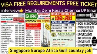 Today Assignment Abroad Time Free Requirements in Europe Singapore Africa Gulf country Apply Now 