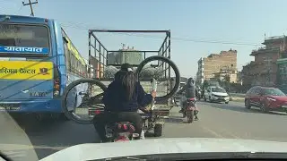 Dashcam footage in Kathmandu Nepal Taxi | Traffic